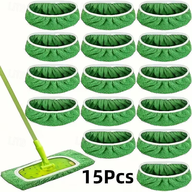 15 Pack Microfiber Mop Pads Refills, Reusable Washable Mop Heads for Wet and Dry Use, Floor Cleaning Replacement Pads for Swiffer Sweeper Mop, Hardwood Tile Laminate Floor Cleaning, Green 2026 - $20.99 –P1