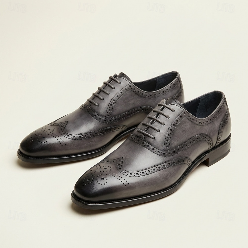 Zapatos Oxford brogue de hombre color amarillo mostaza con puntera perforada, zapatos de vestir clásicos de estilo vintage para hombre, ideales para bodas, reuniones de negocios, fiestas y ocasiones formales. 2026 - $94.99 –P3