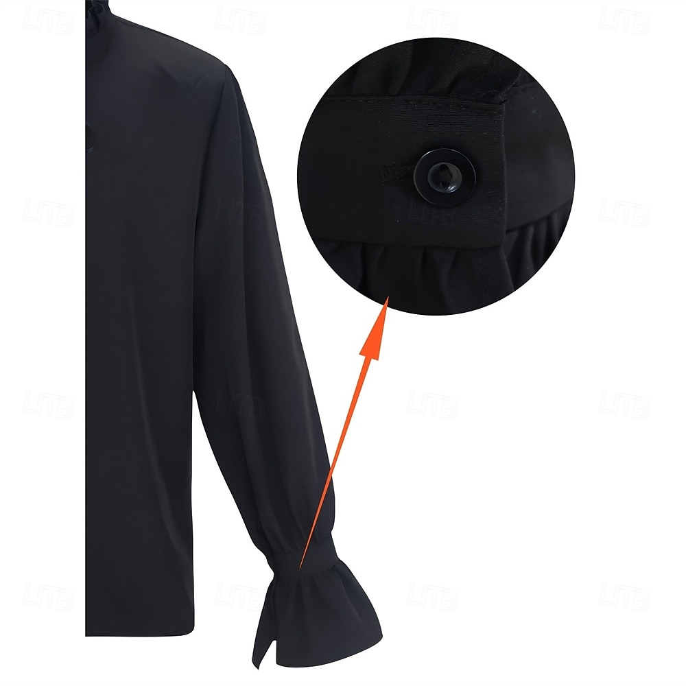 Gothic Medieval Renaissance Shirt Long Sleeves Vampire Pirate Bard Nobleman Lace up Ruffle Solid Color Fancy Dress Men's Royal Steampunk Halloween Carnival Renaissance Fair LARP Adults Shirt 2026 - $36.99 –P4