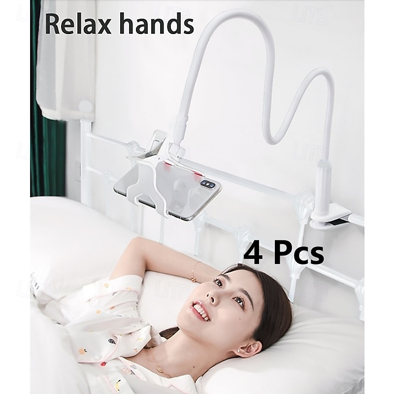 4 Pack Gooseneck Phone Holder for Bed, 360 Rotating Flexible Long Arm Cell Phone Stand, Clip On Lazy Bracket Mount for Desk, Headboard, Office, Compatible with iPhone, Samsung, Most Smartphones 2026 - $18.99 –P5