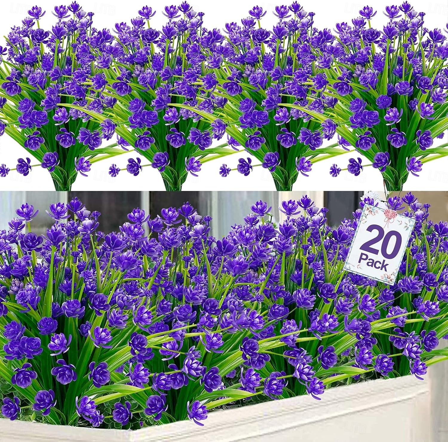 20 Bundles Artificial Flowers for Outdoors, Summer Spring Grass Camellia Fake Flowers Plastic Plants, UV Resistant No Fade Faux Greenery for Gardens Porch Cemetery Decor 2026 - $29.99 –P8
