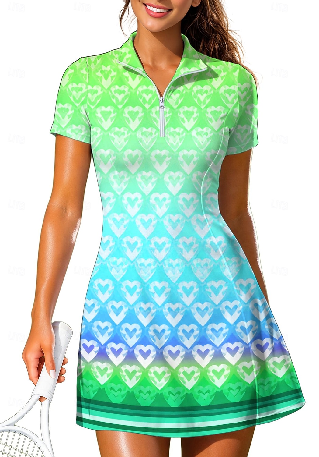 Γυναικεία Καρδιά Γεωμετρικό Βαθμίδα Καρό Φόρεμα τένις Αθλητικό φόρεμα Κοντομάνικο Στάμπα Αναπνέει Τέννις Γκολφ Μπάντμιντον Γιακάς Περιλαίμιο Polo Φορέματα Ανοικτό Κίτρινο Πράσινο Ανοικτό Κόκκινο 2026 - $27.99 –P6