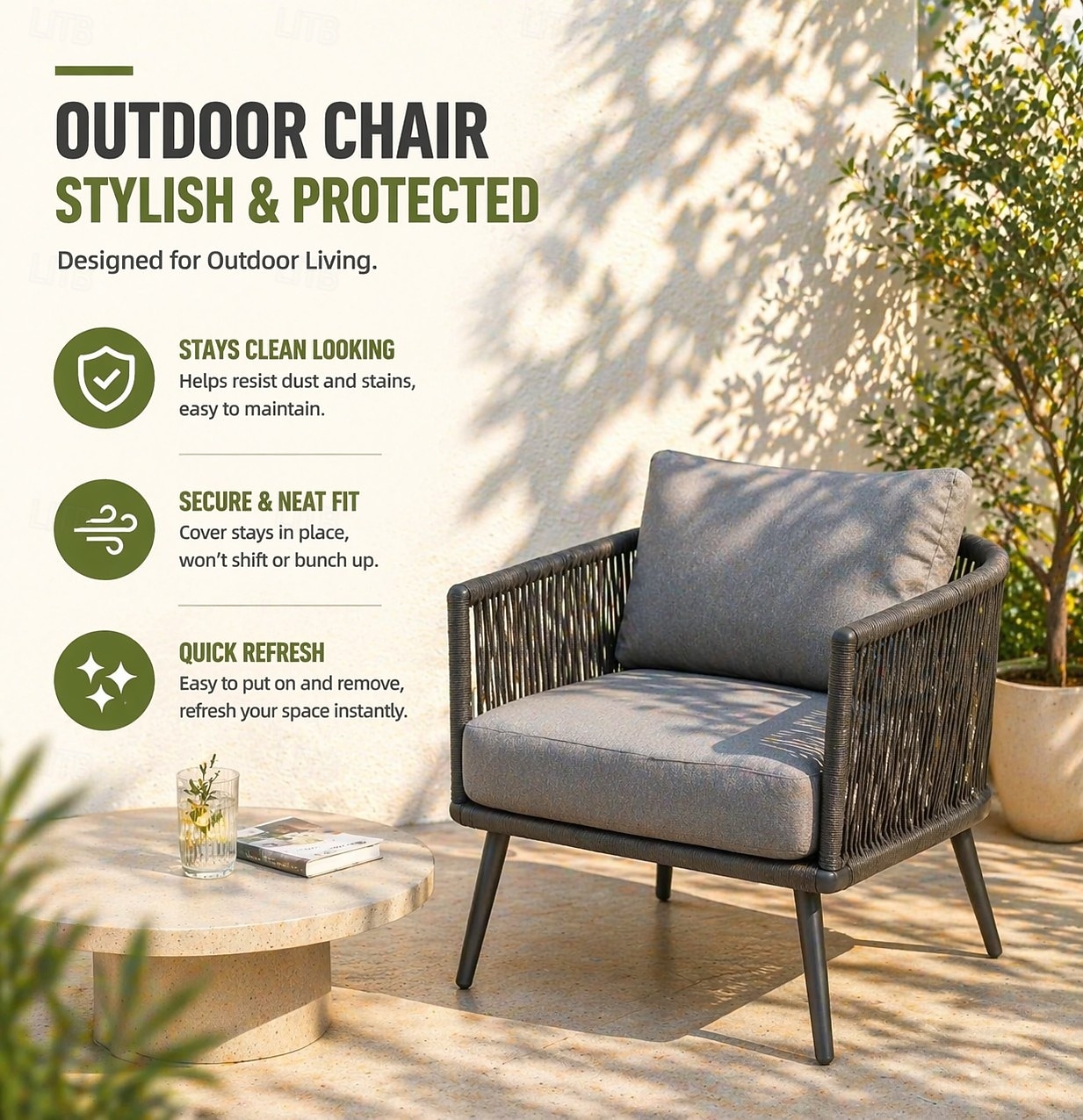 8 эластичных чехлов для подушек патио, водонепроницаемые сменные чехлы для уличных диванов, чехлы для уличных диванов &Чехлы для диванов, чехлы для подушек садовой мебели, моющиеся многоразовые 2026 - $69.99 –P2