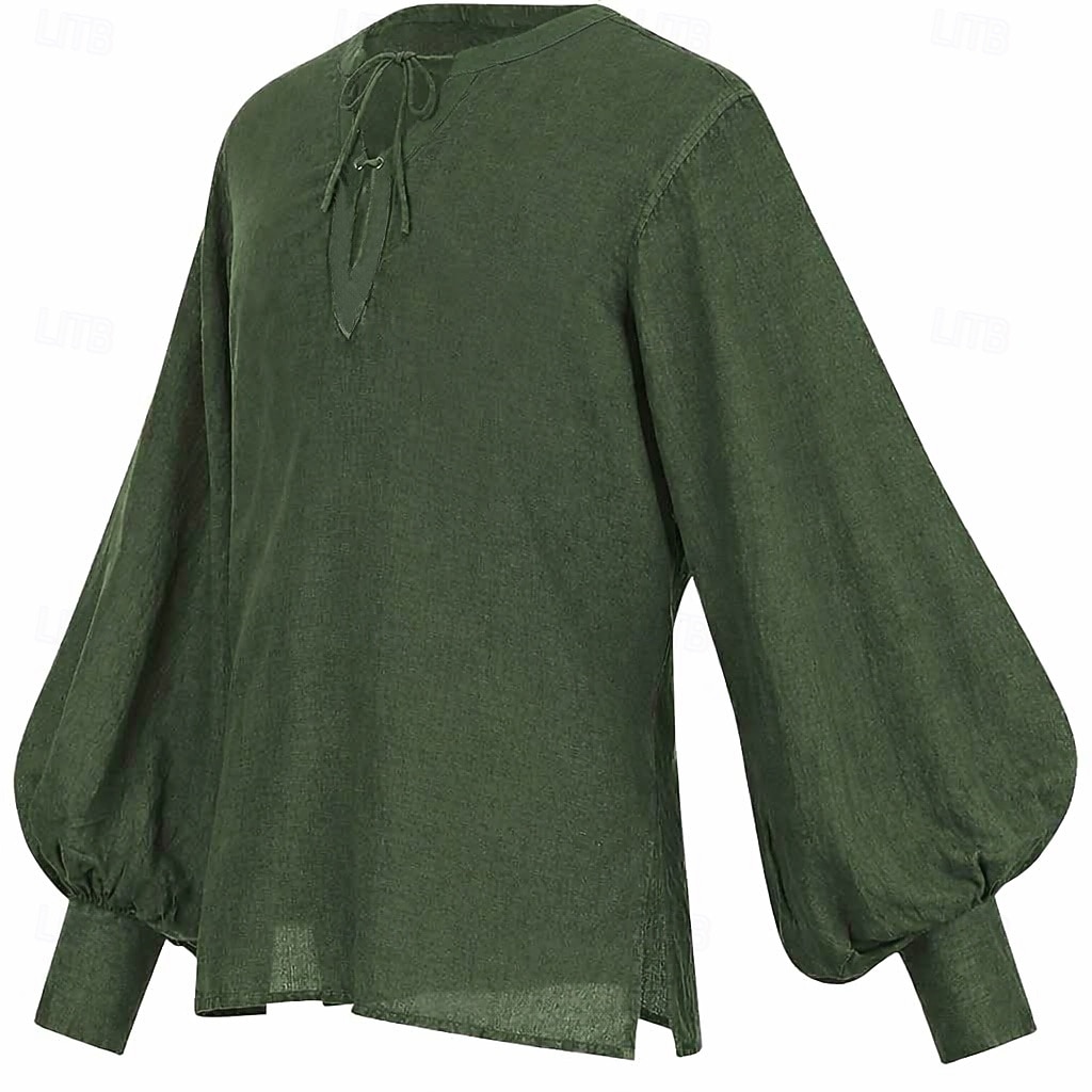 Medieval Renacimiento Camisas Larga Pirata Vikingo Disfraz Unisexo Vikingo Pirata Víspera de Todos los Santos Carnaval Rendimiento LARP Feria Ren Adulto Camisas 2026 - $34.99 –P2