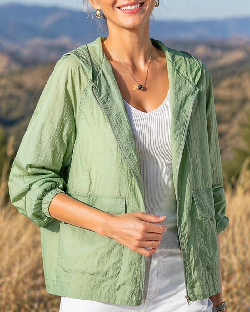 Mujer Cortavientos Chaqueta Chaqueta Softshell Chaqueta para senderismo Al aire libre Protección Solar Secado rápido Ligero Transpirable Trajes de senderismo Ropa de senderismo Verano Primavera 2026 - $15.99 –P1