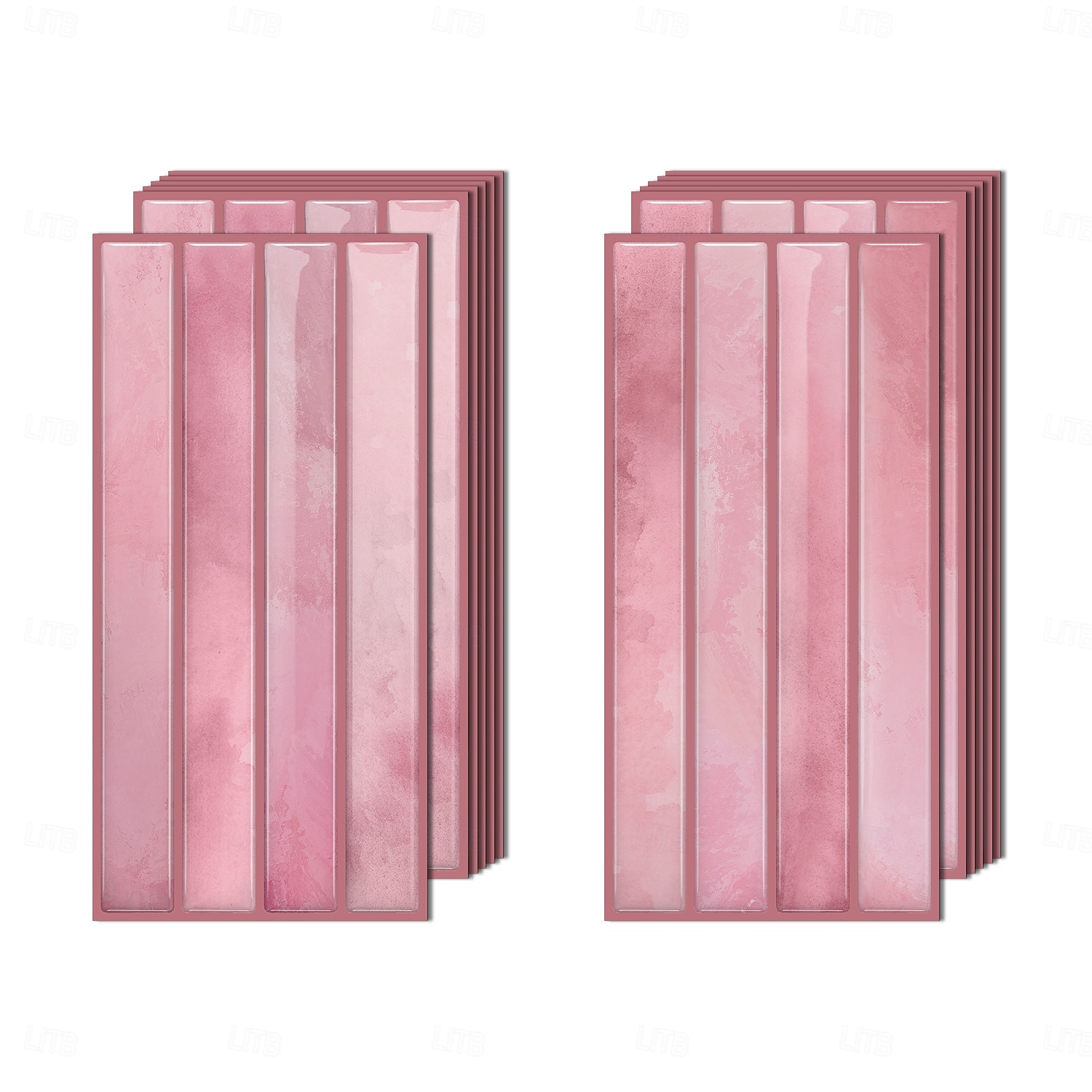 20pcs 3d Self-Adhesive Wall Imitation Tile Sticker, Removable Wall Sticker With Pink Decorative Pattern, Used For Kitchen Back Fender, Bedroom And Living Room Decoration Home Wall Renovation Decorativ 2026 - $45.99 –P19