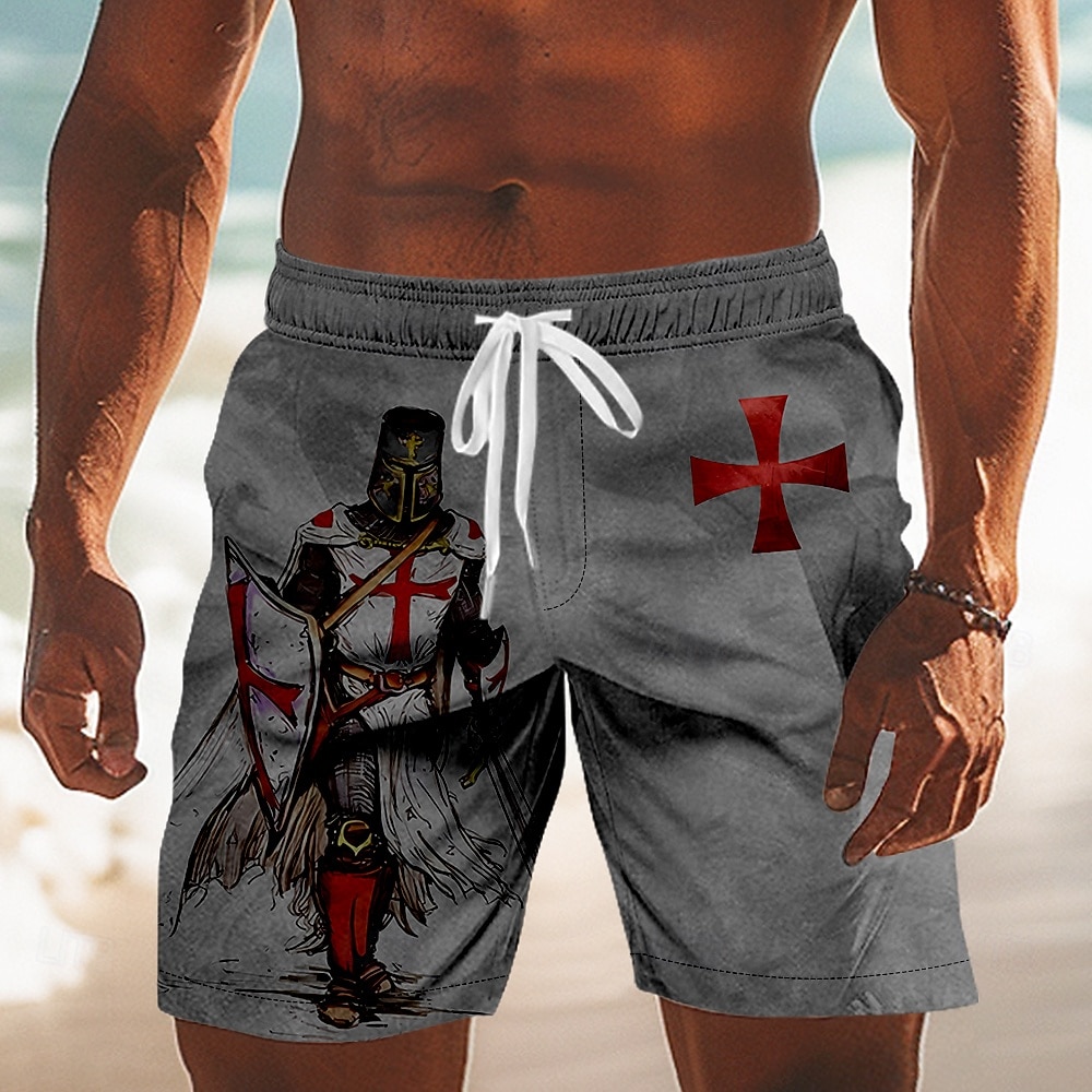 Per uomo Cavalieri Templari Crociati Croce Costumi da bagno Costumi da bagno Pantaloncini da bagno Pantaloncini da Surf Misura del girovita medio Retrò Vintage All'aperto Vacanza Abbigliamento del 2026 a $20.99 –P3