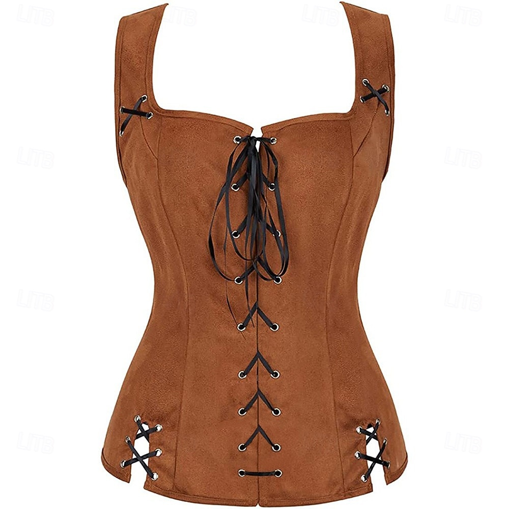 Retrò Vintage Medievale Rinascimento Corsetto Pirata Vichingo Elfico Costume Per donna Celtico Costumi da pirata Fantasia Halloween Carnevale Mascherata Casual Quotidiano LARP Fiera Rinascimentale del 2026 a $34.99 –P1