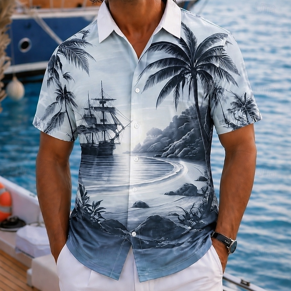 Homens Coqueiro Natureza e Paisagem Plantas Tropicais Camisa havaiana Camisas tropicais Camiseta Aloha Manga Curta Havaiana férias na praia Verão Primavera Aberto para a Lateral Impressão 3D Camisas de 2026 por $25.99 –P2