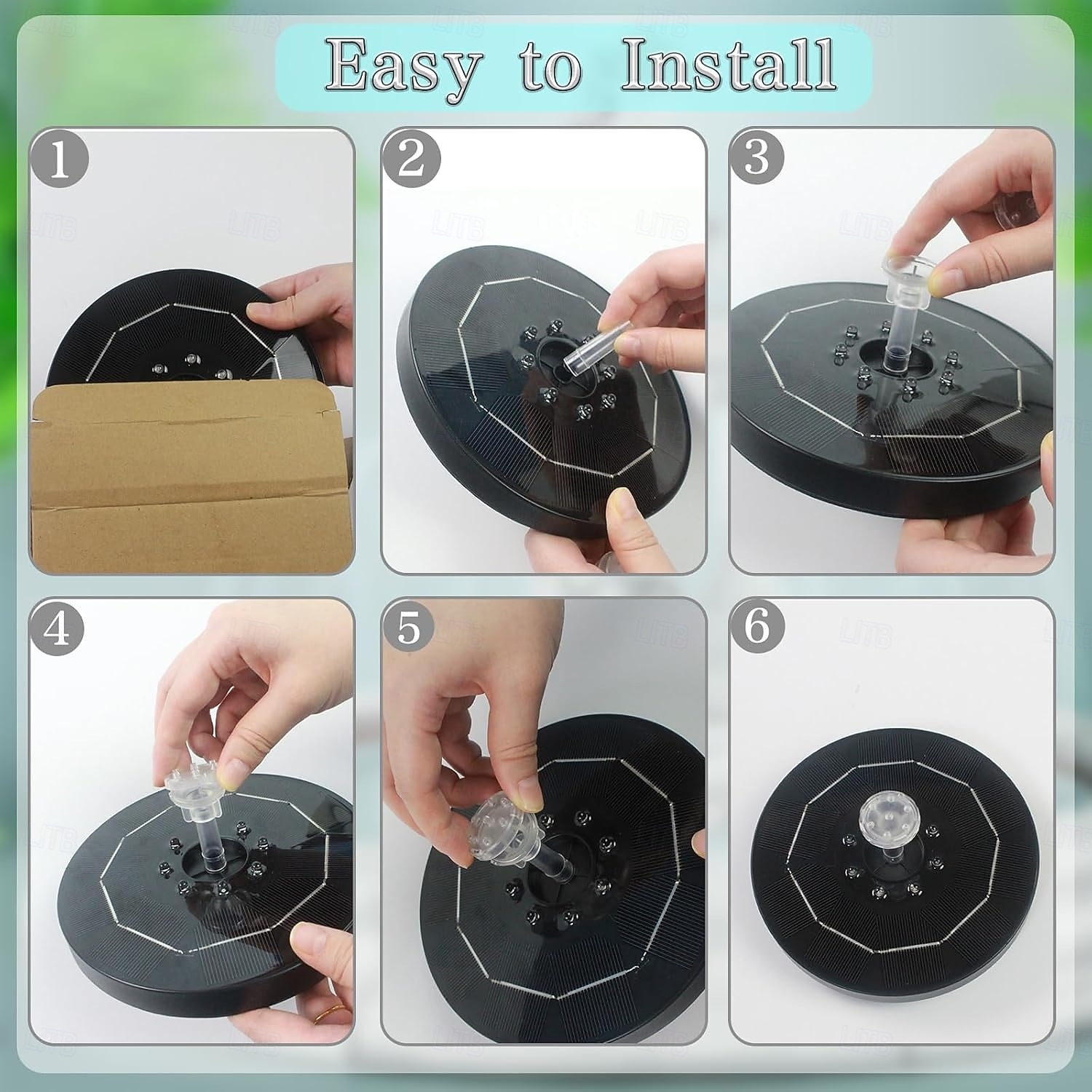 Pompe solaire pour fontaine, abreuvoir à oiseaux, jardin, bassin &Décoration extérieure, lumières LED colorées, panneau en verre amélioré, petite fontaine à eau pour aquarium & piscine de 2026 ? $48.67 –P3