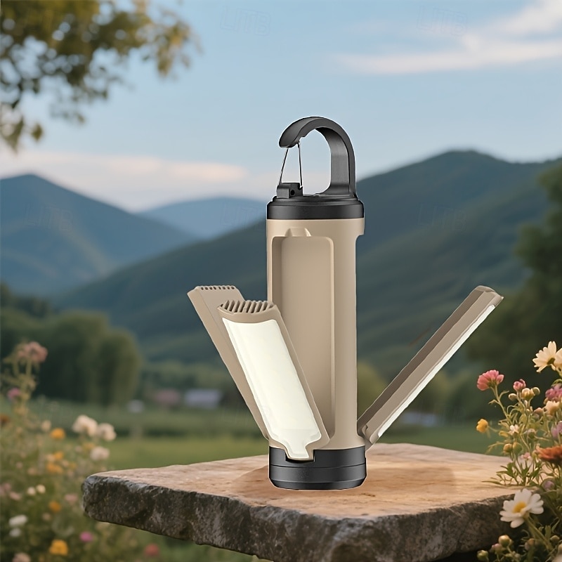 Lanterna da campeggio a LED, lampada da tenda portatile pieghevole a 3 foglie con display digitale, lampada ricaricabile da appendere con gancio, modalità multicolore per escursionismo, campeggio, del 2026 a $19.99 –P1