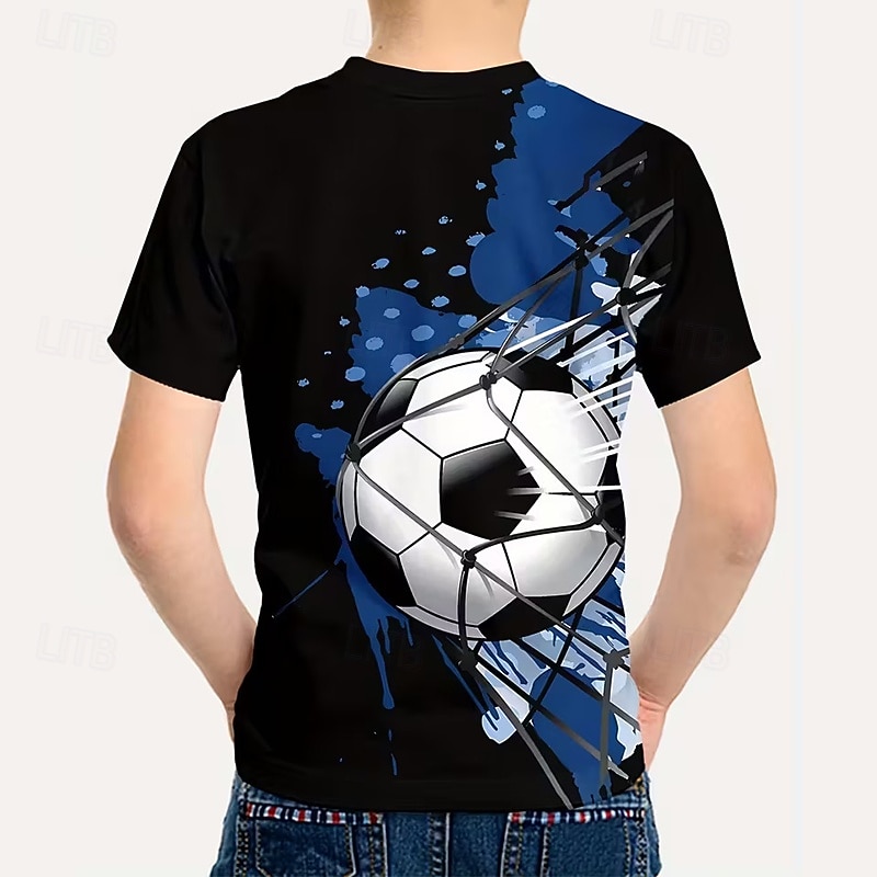 Chico 3D Graphic Fútbol Americano Camisetas de fútbol Camiseta Manga Corta Impresión 3D Verano Primavera Deportes Moda Ropa de calle Niños 5-12 años Cuello Barco Casual Diario Exterior Ajuste regular 2026 - $13.49 –P7