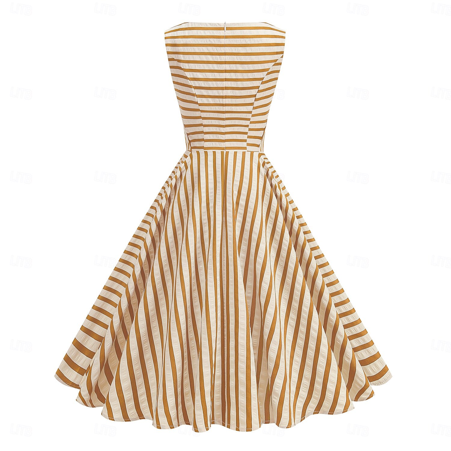 1950s Retro Vintage Midi Dress Swing Dress Flare Dress Sleeveless Striped Fit & Flare Swing Round Neck Fancy Dress Women's Carnival Casual Party Dailywear Adults' Dress Spring & Summer 2026 - $47.99 –P9