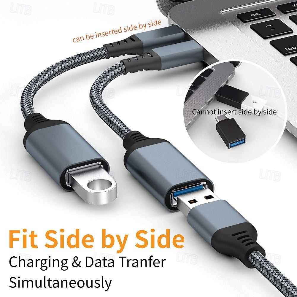 2 Pack USB C to USB 3.0 Adapter OTG Cable, 5Gbps Super Speed Type-C Male to USB-A Female Braided Converter Compatible with MacBook Pro, iPad Pro, Samsung Galaxy S26 S25 Pro Max, Flash Drive, Keyboard 2026 - $16.99 –P7