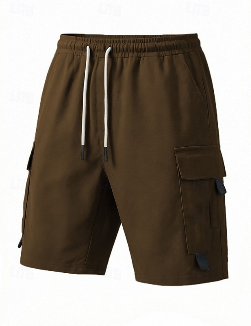 Voor heren Ladingbroek Cargoshorts Korte broek Casual korte broek Zak Elastische taille Effen Knielengte Casual Buiten Streetwear Modieus Streetwear Zwart Marineblauw Inelastisch 2026 - $22.99 –P10