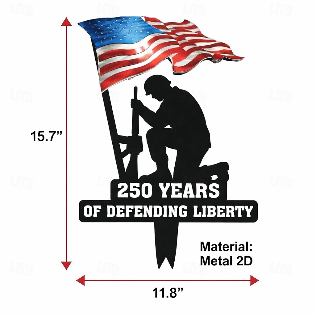 250 Years of Defending Liberty Metal Garden Stake, Patriotic Memorial Day American Flag Yard Sign, Outdoor Lawn Decor for Veterans, Independence Day, Home & Garden Decoration 2026 - $19.99 –P3