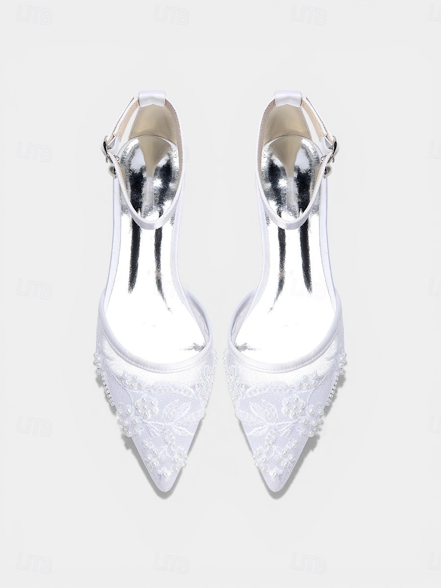 Women's Champagne Embroidered Ankle Strap Flats – Elegant Garden Party Dress Shoes 2026 - $64.99 –P2