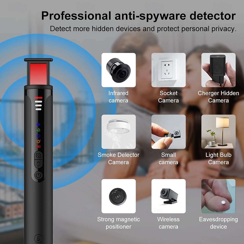 Detektor skryté kamery s infračervenou noční detekcí, vyhledávač štěnic, skener RF signálu pro bezdrátové audio štěnice, GPS tracker detektor pro cesty, hotel &zabezpečení soukromí airbnb 2026 - $38.99 –P1
