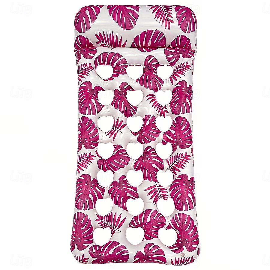 Tumbona inflable acuática, cojín flotante para piscina con estampado hawaiano, cómoda tumbona inflable flotante para piscina con diseño ergonómico, colchoneta flotante de PVC resistente para la 2026 - $29.99 –P8