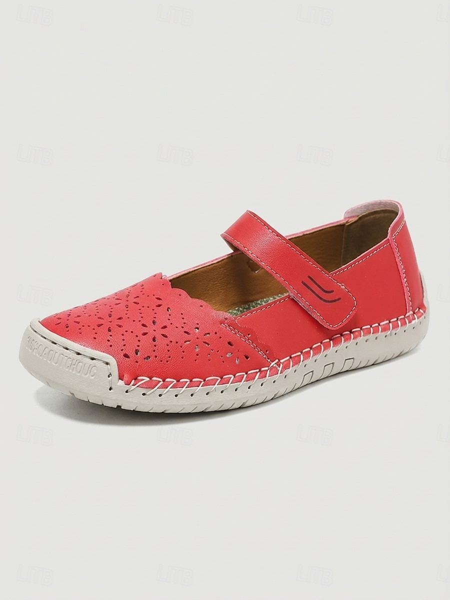 Ballerine Mary Jane rosse da donna – scarpe comode e traspiranti con intagli e cinturino regolabile, scarpe leggere da passeggio ideali per i viaggi &abbigliamento quotidiano del 2026 a $46.99 –P5
