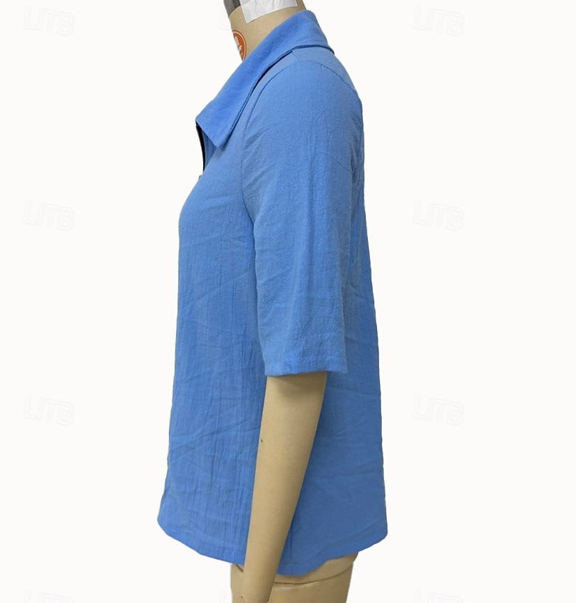 Women's Shirt Solid Color Plain Vacation Vintage Stylish Sleeveless Regular Tops Casual Blue Black White Yellow Wine Summer Spring 2026 - $35.99 –P8