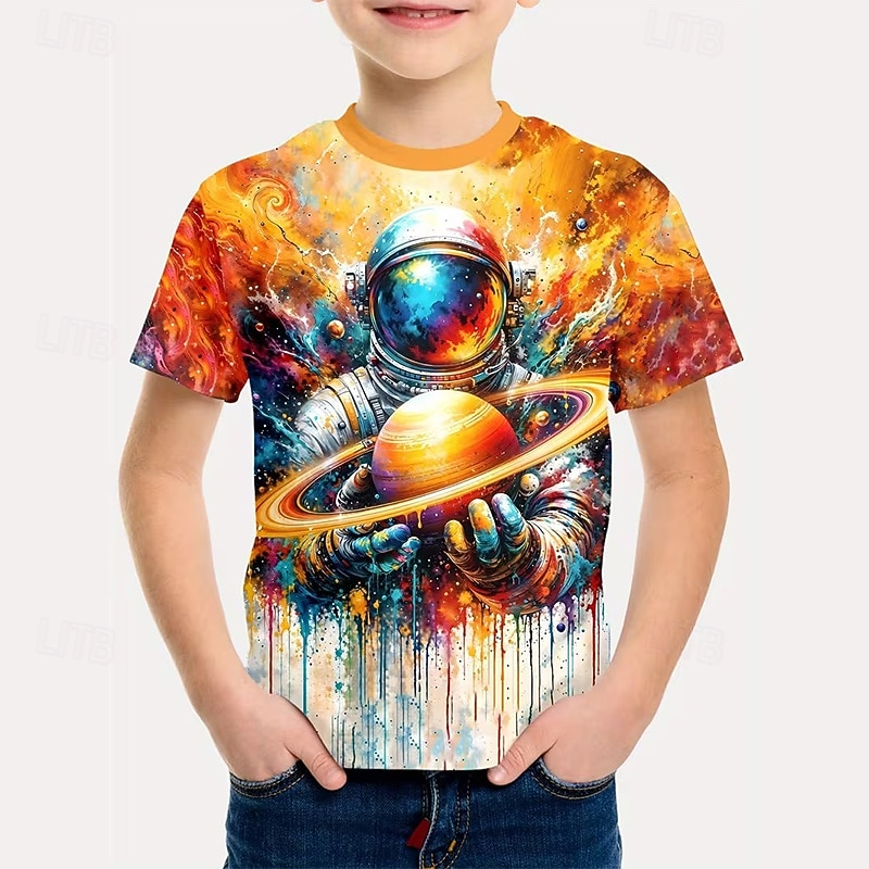 Boys' 3D Graphic Geometric T shirt Tee Short Sleeve 3D Print Summer Spring Sports Fashion Streetwear Kids 5-12 Years Crew Neck Casual Daily Outdoor Regular Fit 2026 - $13.49 –P1