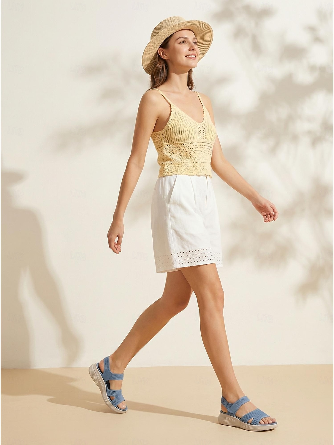 Blaue Damen-Strick-Sportsandalen mit Fußgewölbeunterstützung – atmungsaktive, leichte Komfortsandalen für sommerliche Spaziergänge, Reisen und Strandbesuche &Alltagskleidung 2026 - $42.99 –P1
