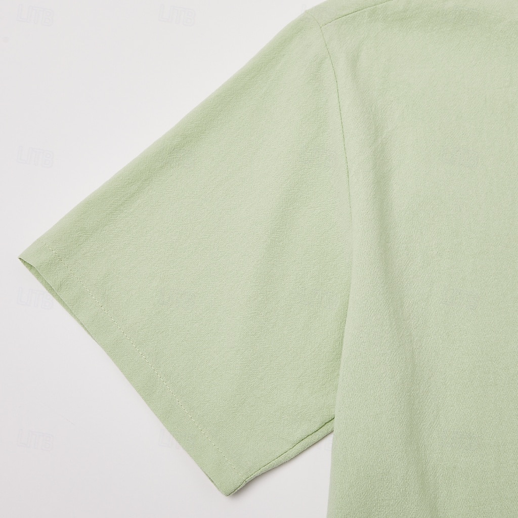 Miesten Pellava paita Minimalistinen Aloha-paita Rento paita Puuvillainen pellava paita Button Up paita Kookospuu Loma Katu Musta Valkoinen Vaaleanpunainen Tumma laivastonsininen Lyhythihainen 2026 - $21.99 –P10