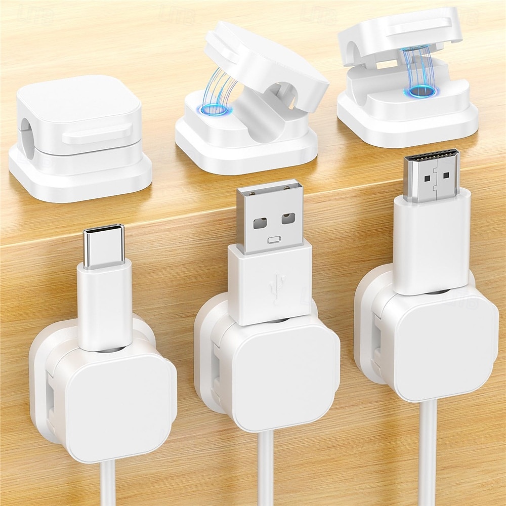 Confezione da 6 fermacavi magnetici, organizer per cavi da scrivania, gestione cavi da scrivania con forte adesivo per caricabatterie del telefono, computer, casa, ufficio, auto del 2026 a $9.99 –P3