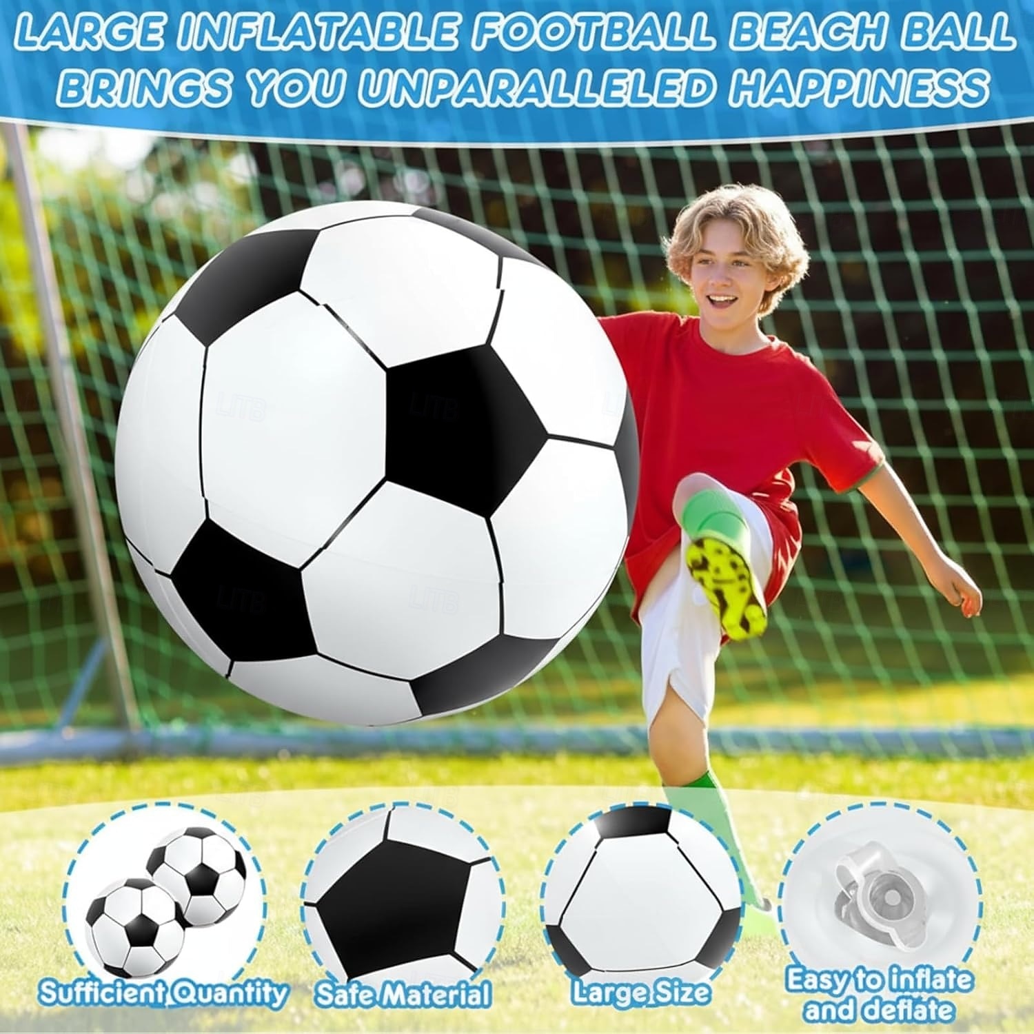 2 palloni da calcio gonfiabili da spiaggia da 27,6 pollici, ideali per decorazioni, feste, eventi sportivi all'aperto e per la piscina. del 2026 a $39.99 –P4