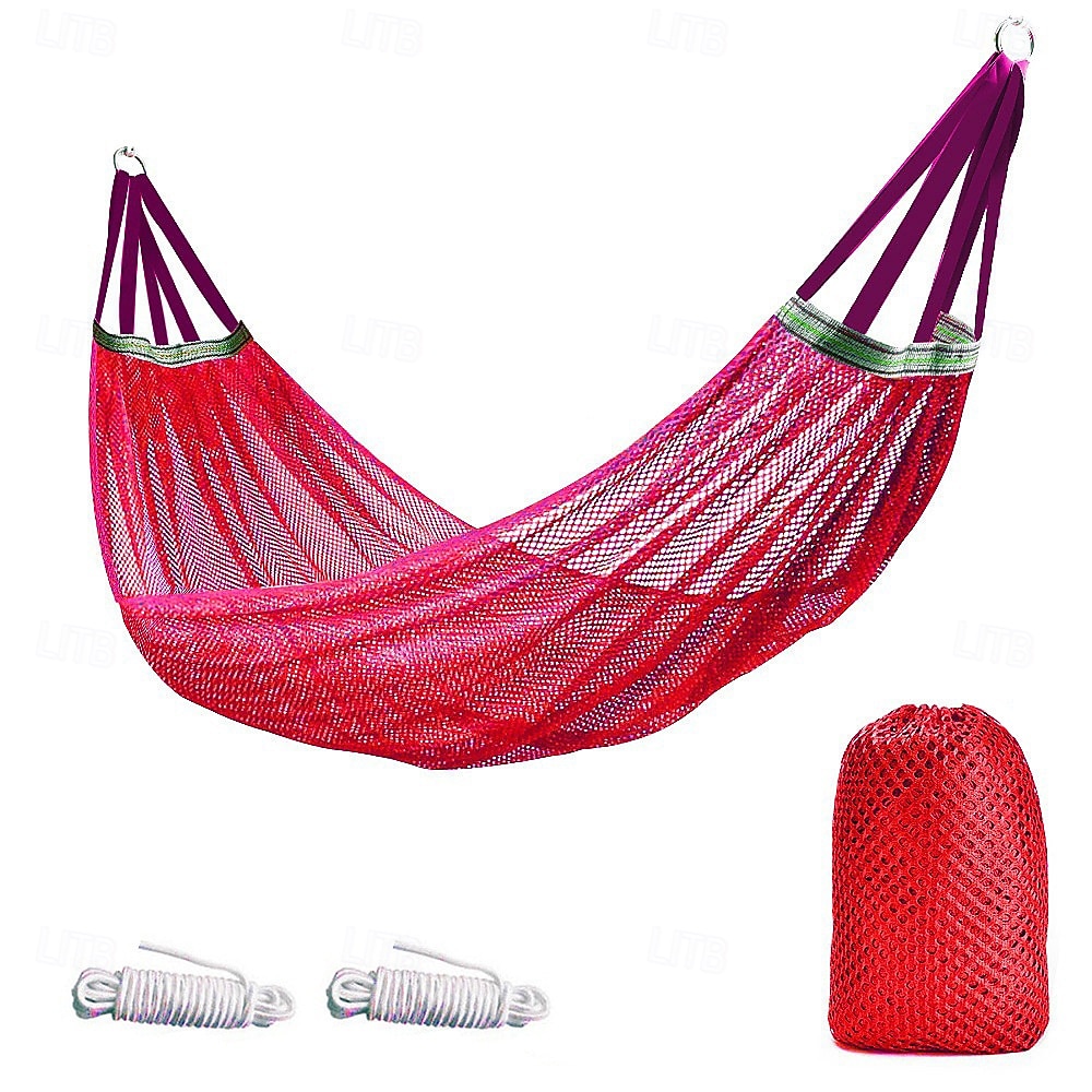 Hangmat voor buiten met ijsnet en gebogen stang, anti-kantelontwerp voor veilige en comfortabele ontspanning, perfect voor kamperen, reizen, loungen in de achtertuin en buitenavonturen, duurzaam en 2026 - $17.99 –P5