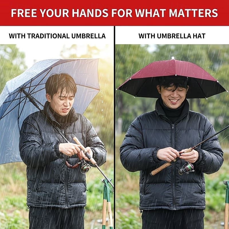 Chapéu de sol dobrável para atividades ao ar livre, leve e portátil, estilo guarda-chuva, acessório multifuncional para pesca, jardinagem, caminhadas e fotografia. &trabalho diário ao ar livre de 2026 por $6.75 –P7