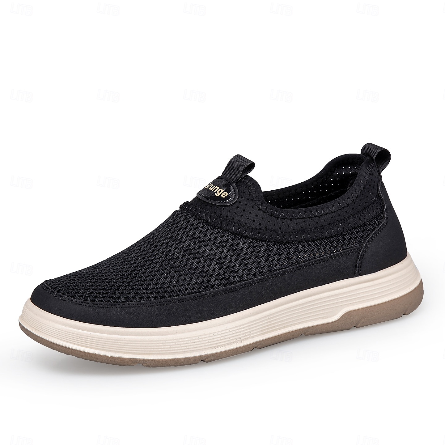 Ανδρικά μπεζ, αναπνεύσιμα, mesh slip-on casual sneakers, ελαφριά και άνετα παπούτσια για περπάτημα, για καθημερινή χρήση, ταξίδια, μετακινήσεις, καλοκαιρινή αναψυχή και smart casual στυλ. 2026 - $42.99 –P1