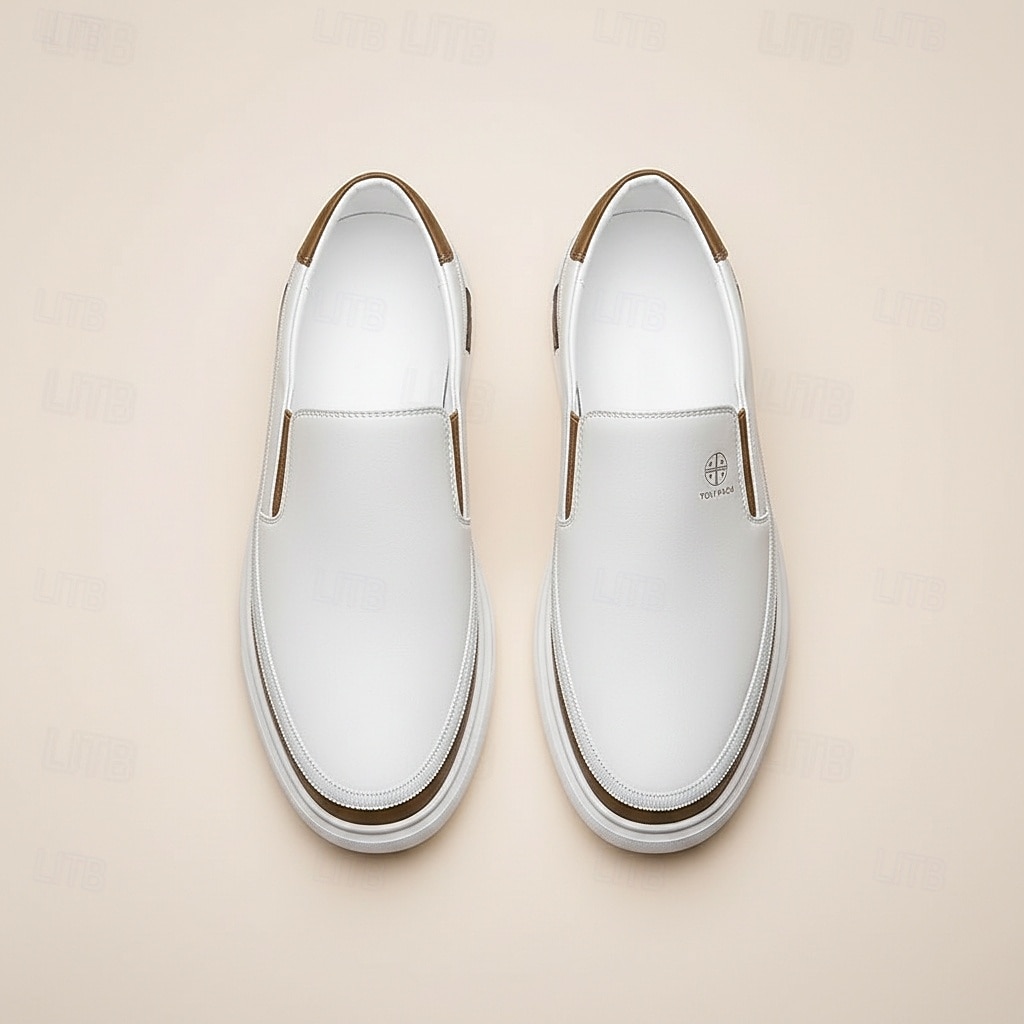 weiße Slipper für Herren – leichte Kunstlederschuhe mit gepolsterter Sohle für Freizeit und Alltag 2026 - $54.99 –P1
