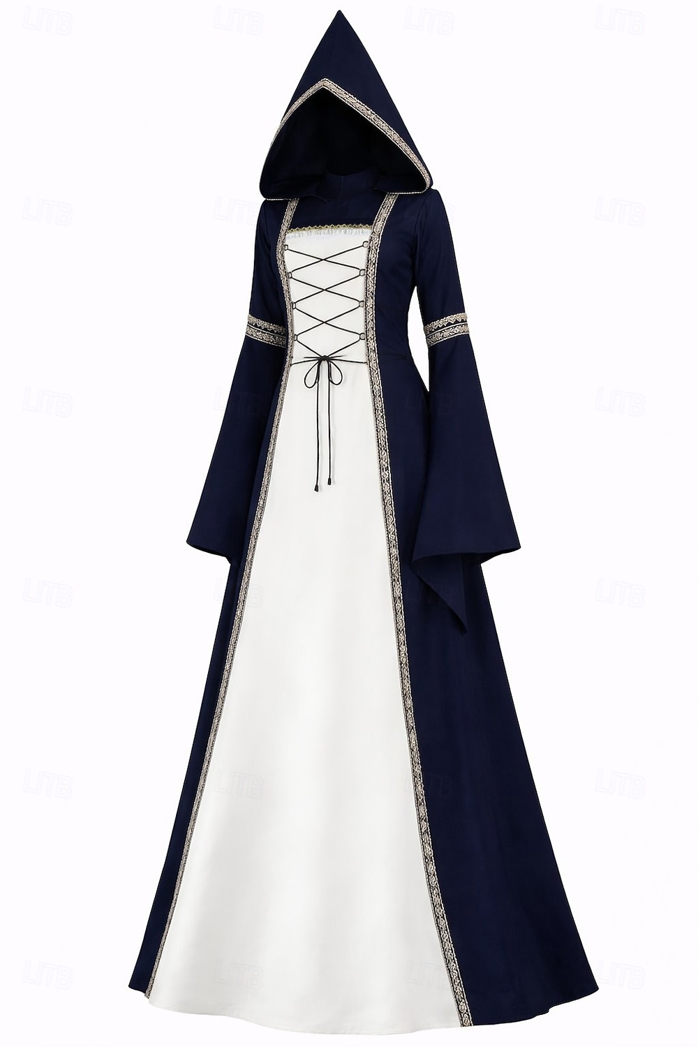 Medieval Renacimiento Vestidos Disfraz de lujo Bruja Vikingo Disfraz Mujer Celta Fantasía Víspera de Todos los Santos Carnaval Rendimiento LARP Feria Ren Adulto Vestido 2026 - $46.99 –P10