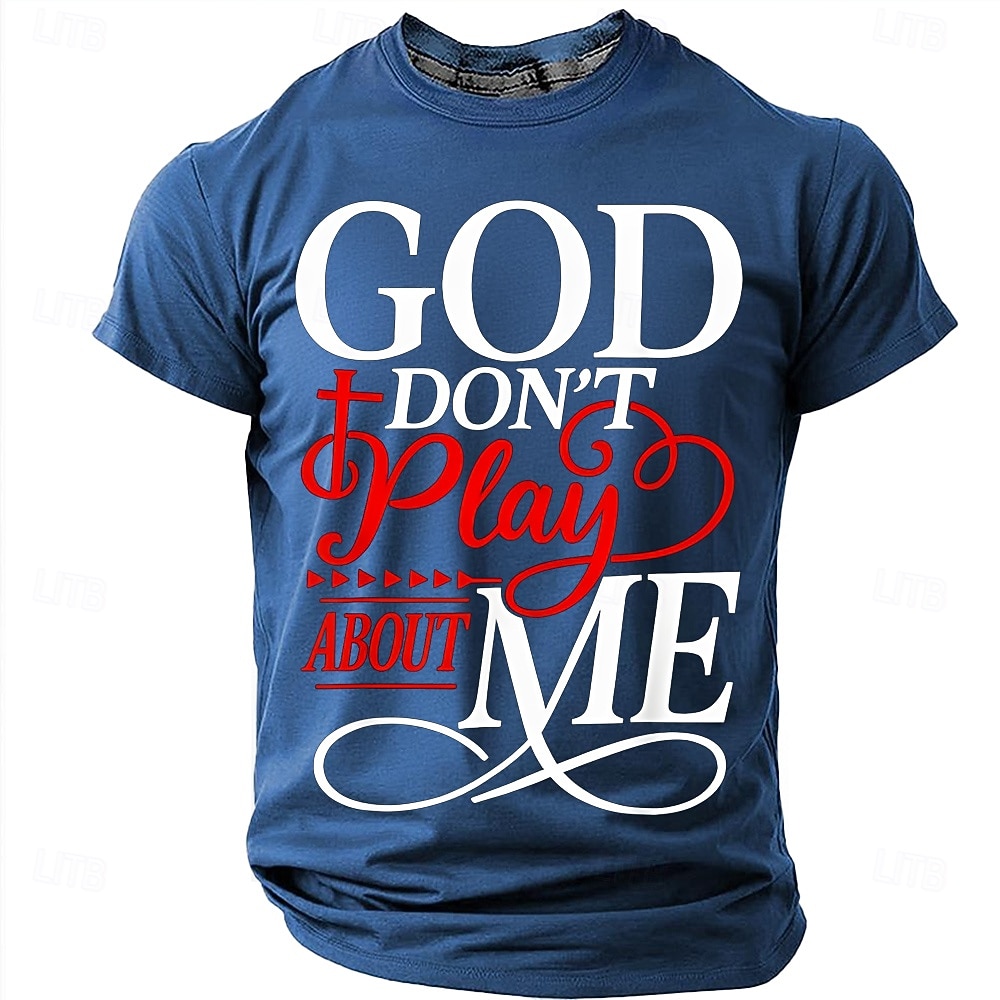 Camiseta Masculina da Bíblia Deus Não Brinca Comigo Camiseta Cristã Urbana Fé Religiosa Proteção Divina Estampa Gráfica Cruz Manga Curta Azul Marinho Roupas de Designer de 2026 por $19.99 –P1