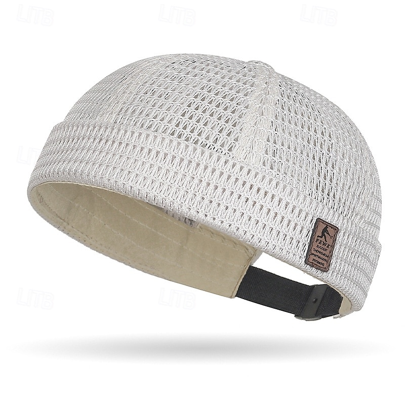 Pălărie de vară pentru bărbați, fără boruri, respirabilă, cu plasă ușoară, cu etichetă din piele, ventilație cu grilă goală, pălărie de soare unisex în stil hip hop pentru exterior 2026 - $15.99 –P10