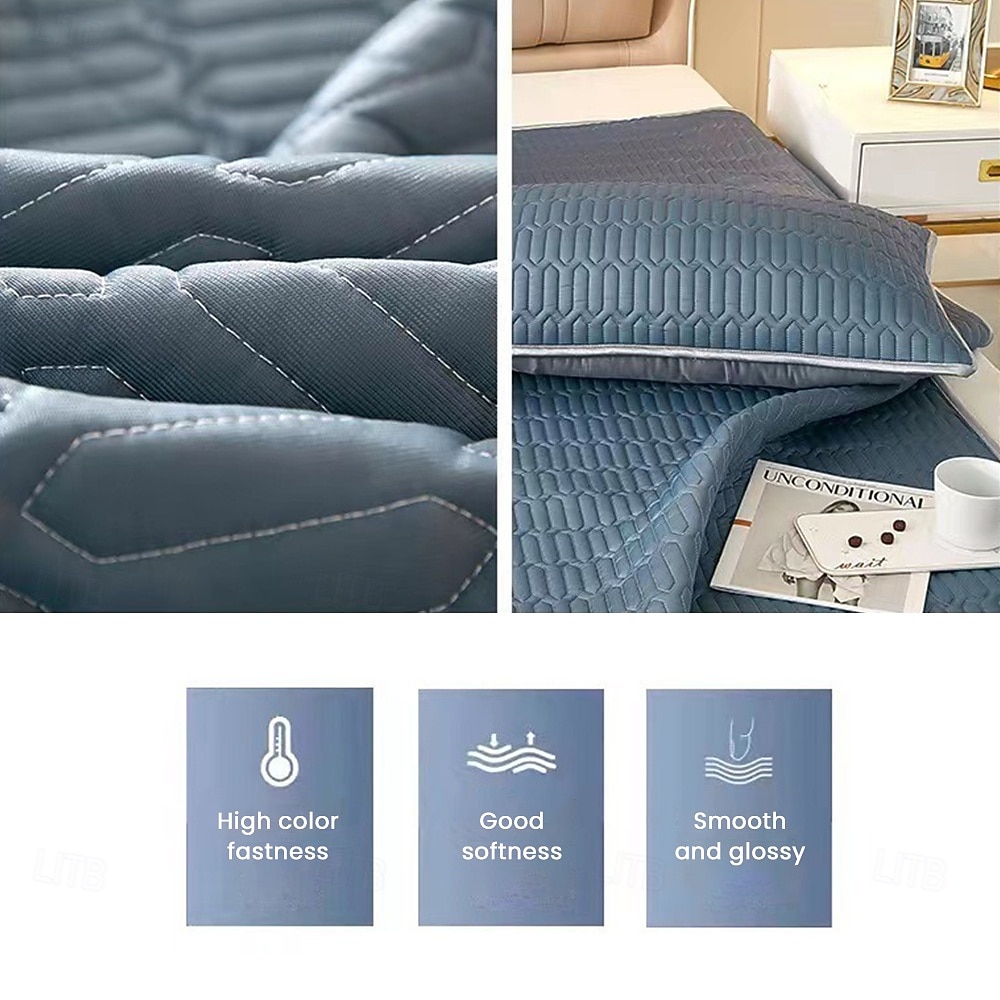 Cooling Pillowcase Quilted Ice Silk Pillow Cover Soft Breathable Bed Pillow Protector for Summer Sleeping 2026 - $8.99 –P1
