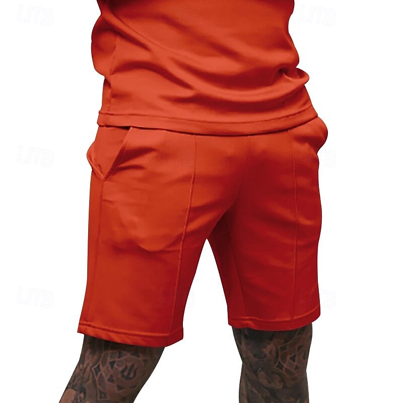 Voor heren Sweat short Korte broek Zomer korte broeken Casual korte broek Zak Elastische taille Effen kleur Comfort Ademend Knielengte Casual Buiten Vakantie Vakantie Modieus Zwart Wit Micro-elastisch 2026 - $17.99 –P9