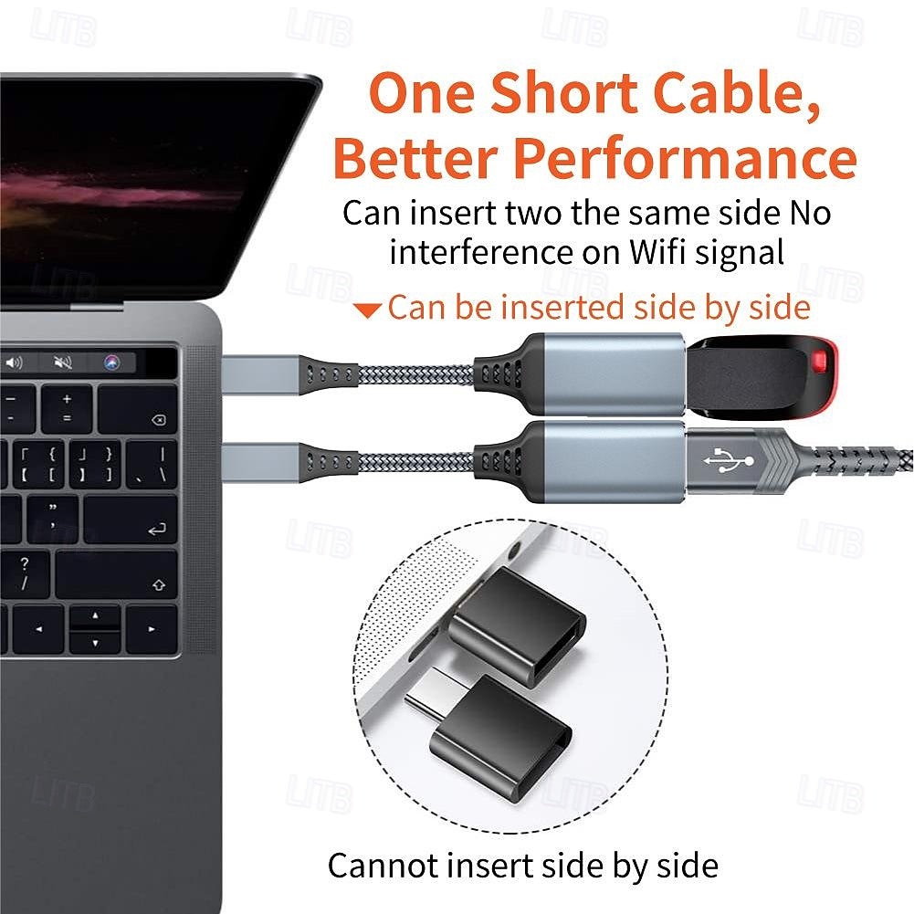 2 Pack USB C to USB 3.0 Adapter OTG Cable, 5Gbps Super Speed Type-C Male to USB-A Female Braided Converter Compatible with MacBook Pro, iPad Pro, Samsung Galaxy S26 S25 Pro Max, Flash Drive, Keyboard 2026 - $16.99 –P6