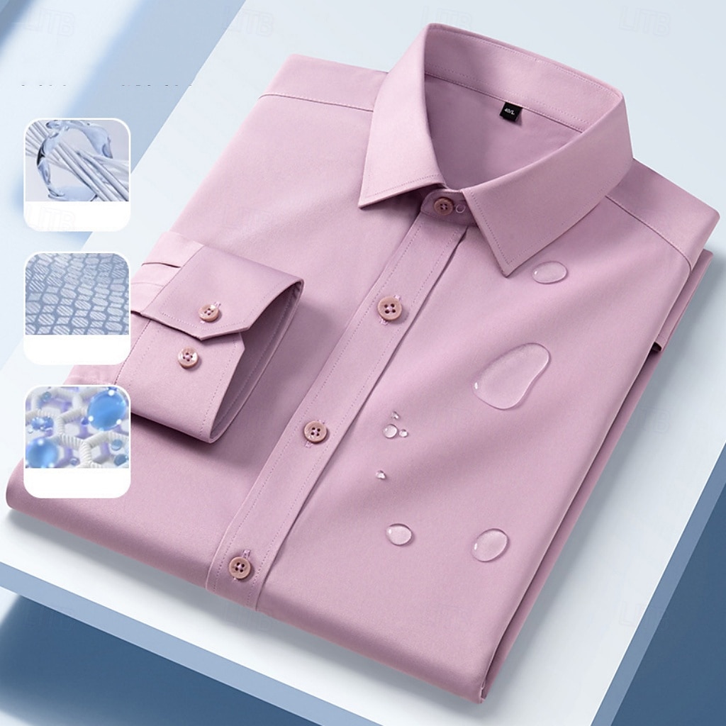 Per uomo Camicia Camicia elegante Camicia button-down Camicia non stiro Semplice Casuale All'aperto Blu Nero Bianco Rosa Manica Lunga Collo ripiegato Estate Primavera Abbigliamento Bottoni del 2026 a $37.99 –P5
