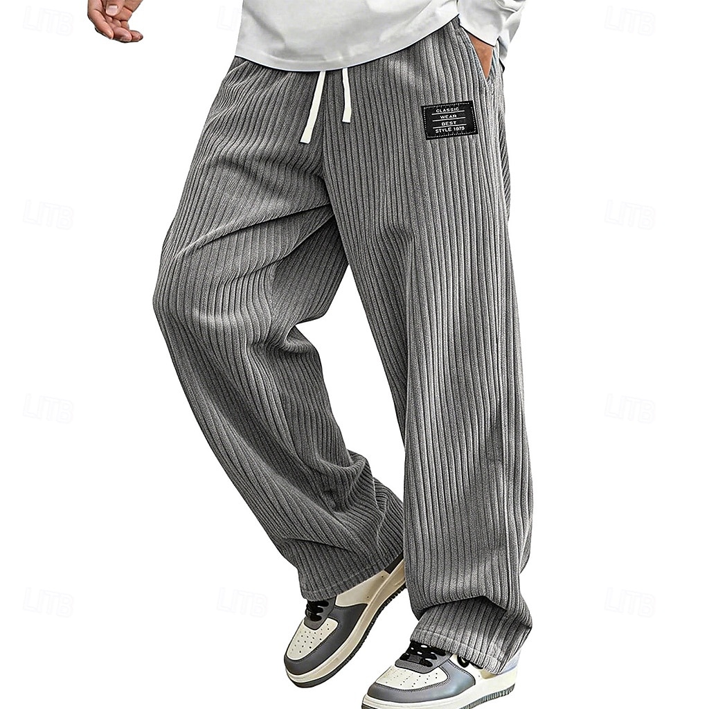 Per uomo Pantaloni Pantaloni in velluto a coste Pantaloni invernali Pantaloni Larghi Coulisse Elastico in vita Tinta unica Comodità Lunghezza intera Quotidiano All'aperto Abbigliamento casual alla del 2026 a $26.99 –P4