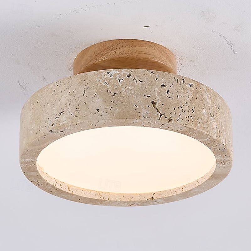 Farmhouse Hallway Ceiling Light Fixture Natural Stone Ceiling Light Mid Century Modern Semi Flush Mount Ceiling Light  LED Close to Ceiling Light for Corridor Porch Bathroom Kitchen 2026 - $140.99 –P2