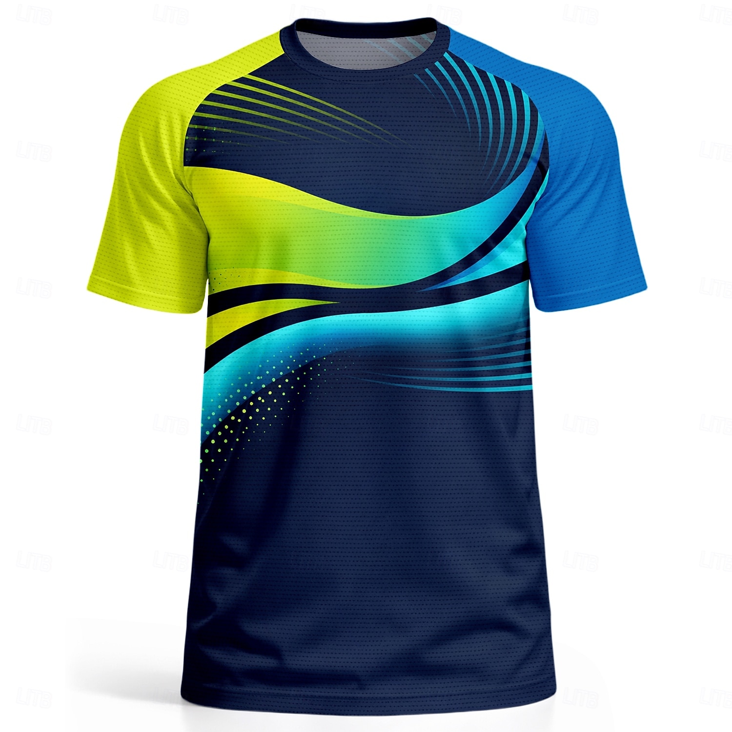 Uniseks Geometrisch Brazilië Voetbalzomer Wereldwijde wedstrijd Truien Hardloopshirt Zomer Kleurenblok Korte mouw UPF 50 Sneldrogend Ademend Informeel Hardlopen Joggen Fitness blauw Sportkleding 2026 - $18.99 –P3