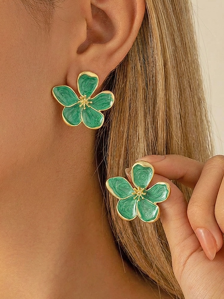 Женские серьги в богемном стиле, материал — сплав, 3D-цветочный дизайн, различные цвета, легкие и элегантные, идеально подходят для пляжного отдыха и повседневной носки. 2026 - $8.39 –P4