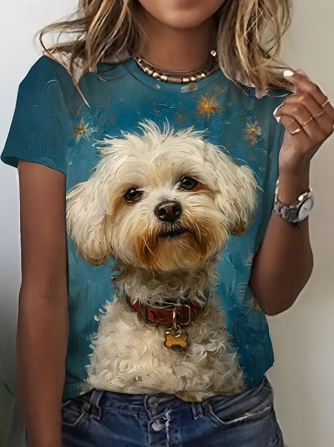 Easter Women's T Shirt Print Graphic Animal Cartoon Fashion Stylish Classic Short Sleeve Crew Neck Regular Tops Casual Daily Weekend Blue Light Beige Black Pink Purple Summer Spring 2026 - $21.99 –P4