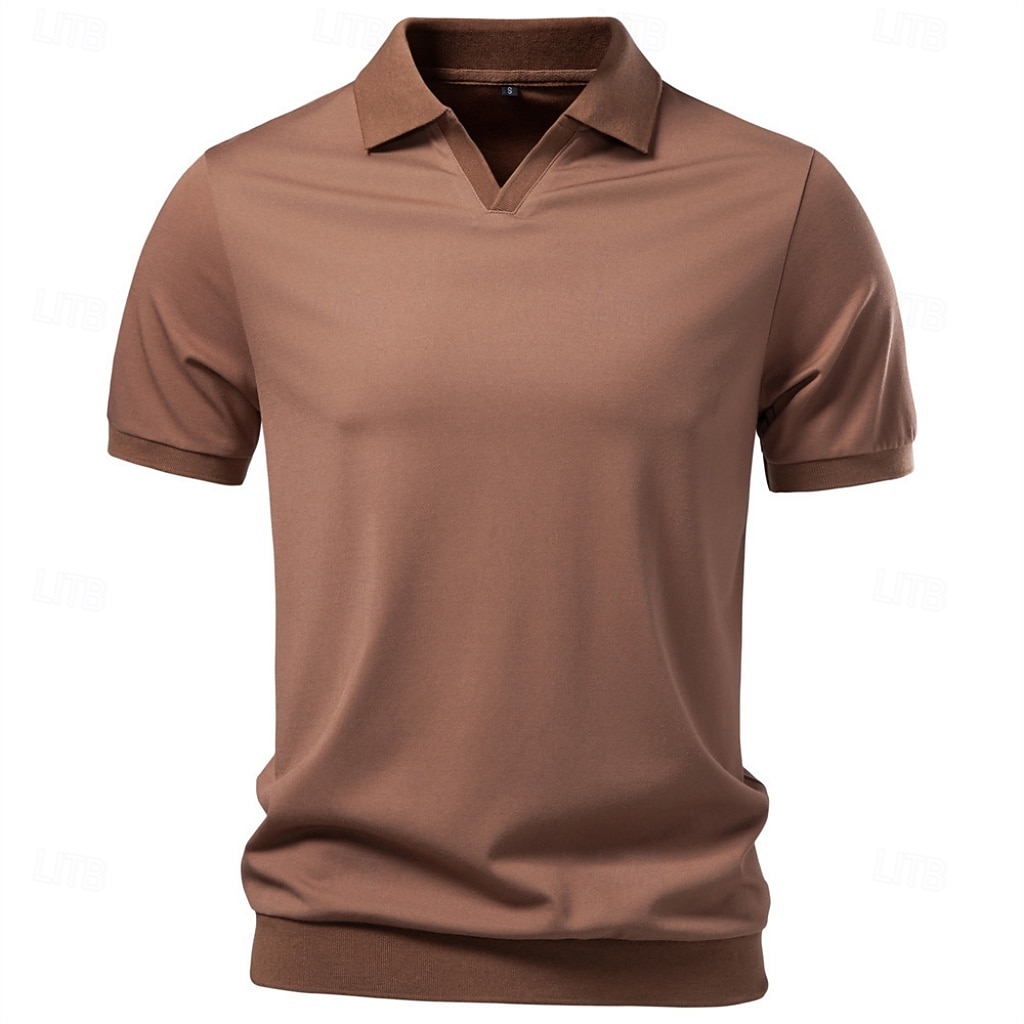 Bărbați Polo Tricouri polo Casual Stradă Rever Manșon scurt De Bază Modern Simplu Ușor Nasturi Vară Primăvară Fit regulat Albastru piscină Negru Alb Maro Bej Polo 2026 - $26.99 –P3