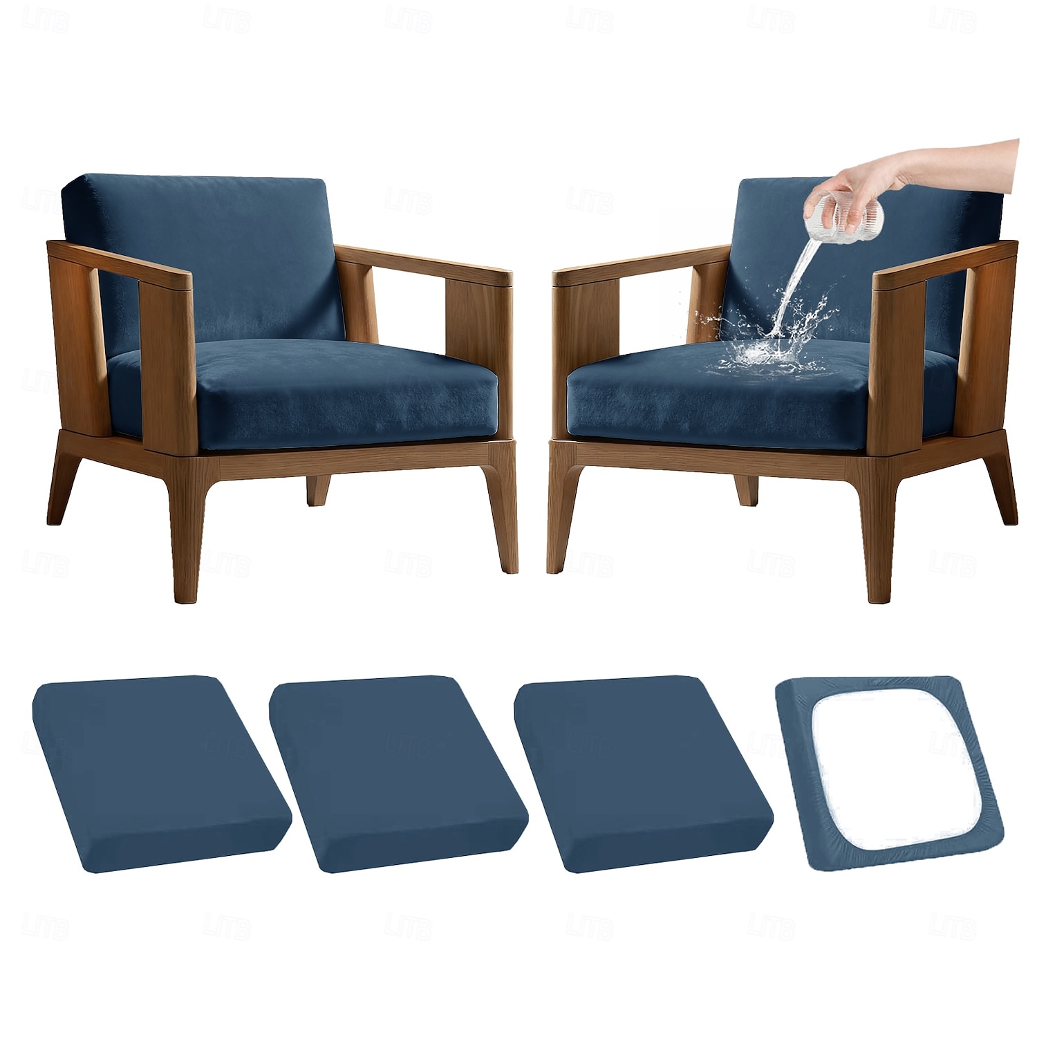 4 buc. huse de pernă elastice pentru terasă, canapea de exterior &huse de schimb pentru canapele, huse de pernă pentru mobilier de terasă, protector de mobilă lavabil și reutilizabil 2026 - $47.99 –P1