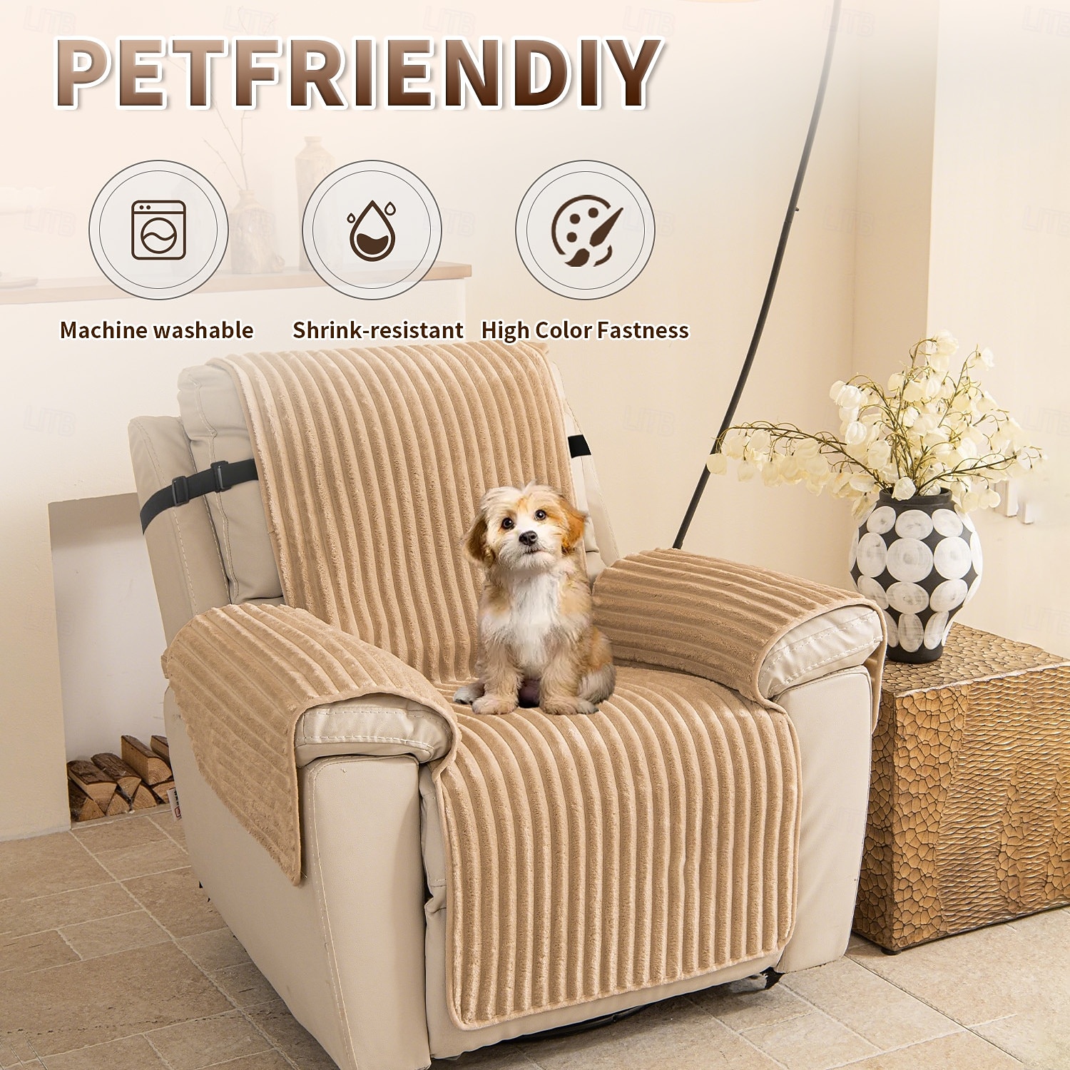 Wasserdichte Sofabezüge, rutschfeste Sofabezüge, Sesselbezüge, Einzelsitzer-Sofabezüge, Haustierfreundliche, kratzfeste und strapazierfähige Sofaüberwürfe für Hunde und Katzen, Wohnzimmerbezüge für jede Jahreszeit 2026 - $37.99 –P5