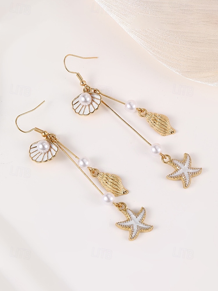 Women's Bohemian Alloy Starfish Shell Tassel Earrings, Multi-Color Beach Drop Dangle Earrings for Vacation Travel, Resort Style and Everyday Casual Wear 2026 - $7.99 –P8